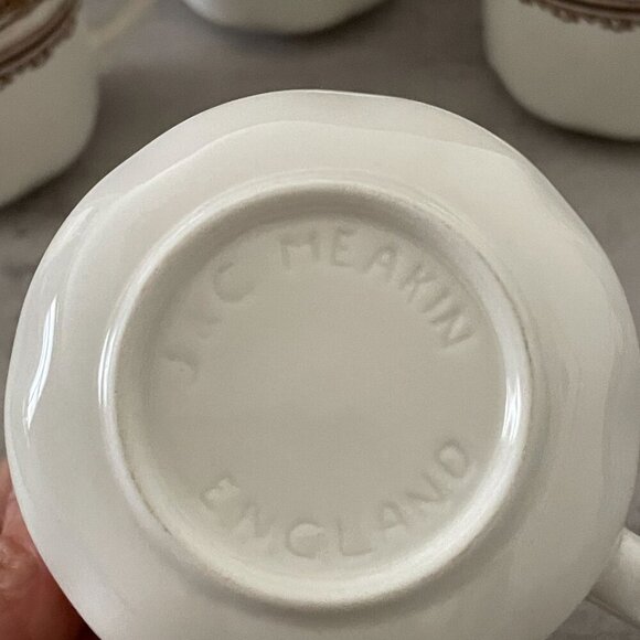 Meakin Vintage Americana Brown 4 Four 8oz Coffee Cups 4.25" Ironstone England - Picture 7 of 7